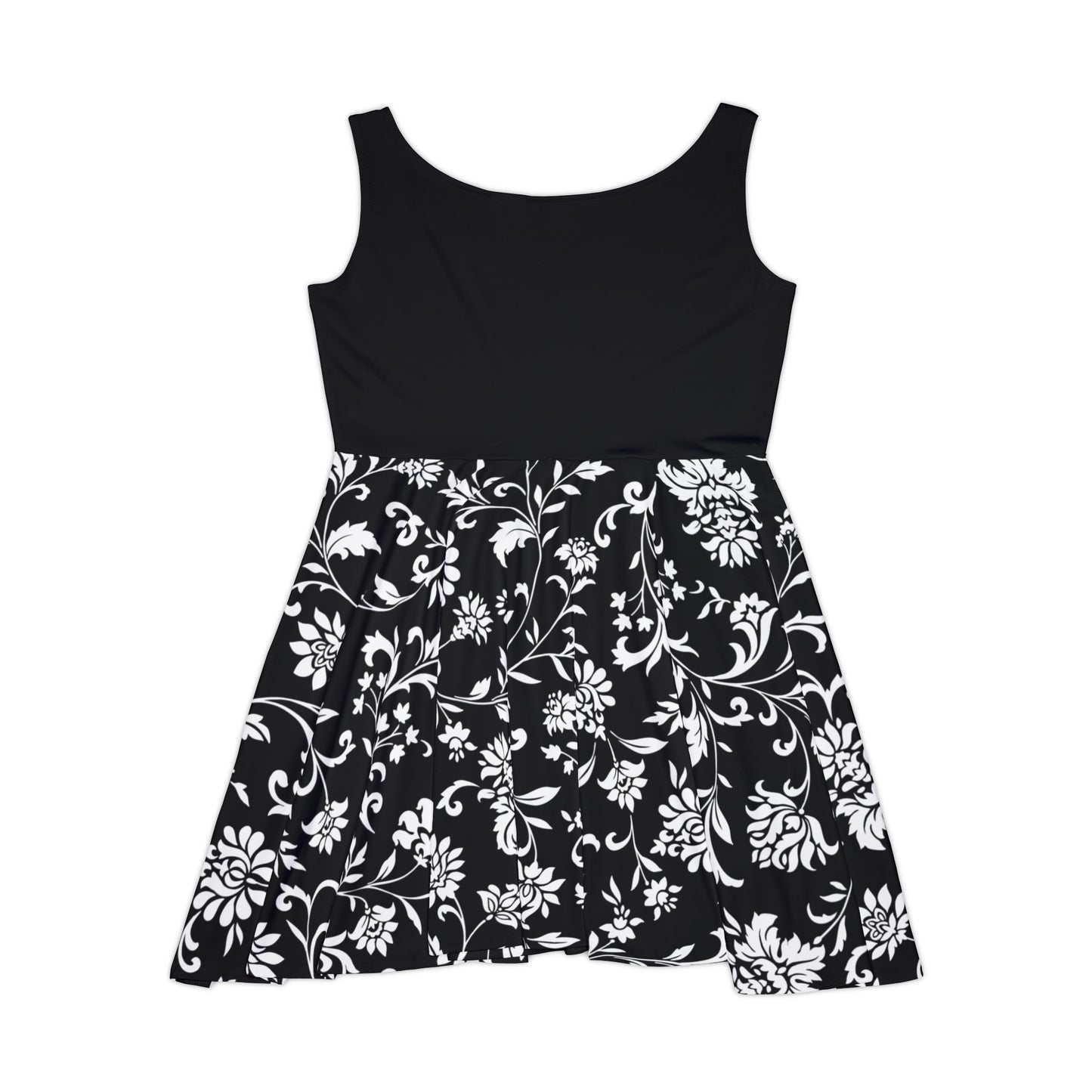 V2 Split B&W Flowers Lace Fated MC Women's Skater Dress