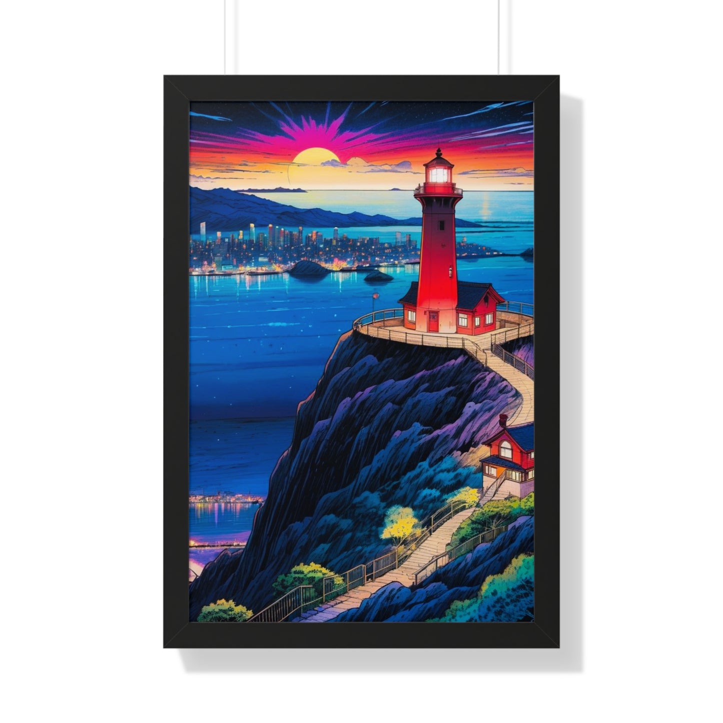 Guide Us Cliff 7 Framed Vertical Poster