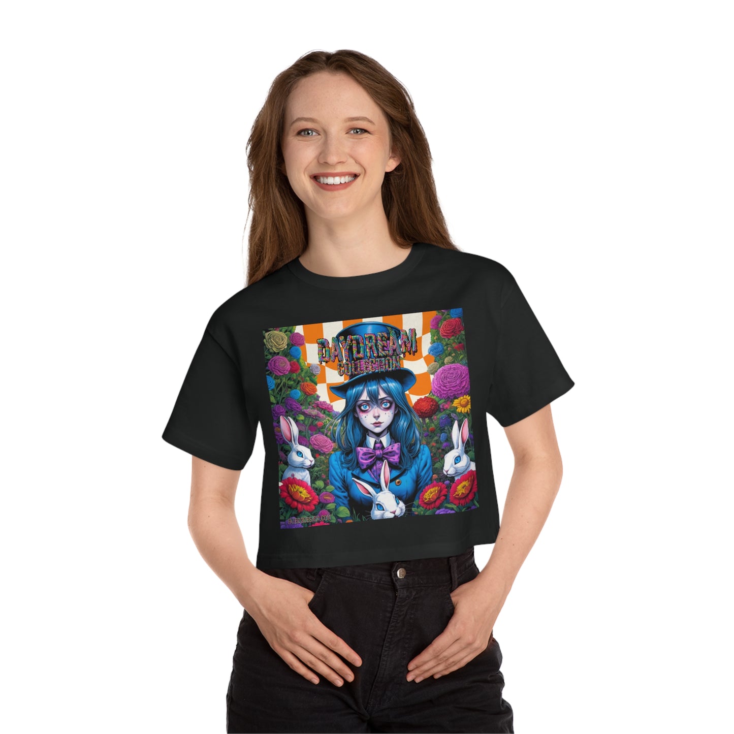 Orange Checkered Daydream Champion Cropped T-Shirt