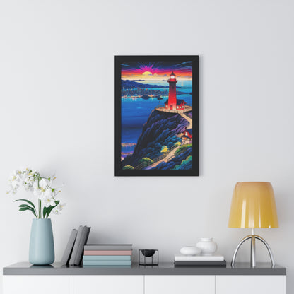 Guide Us Cliff 7 Framed Vertical Poster