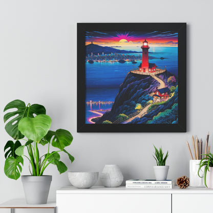 Guide Us Cliff 7 Framed Vertical Poster