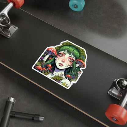Mushroom Girl V2 Good Vibes Die-Cut Stickers