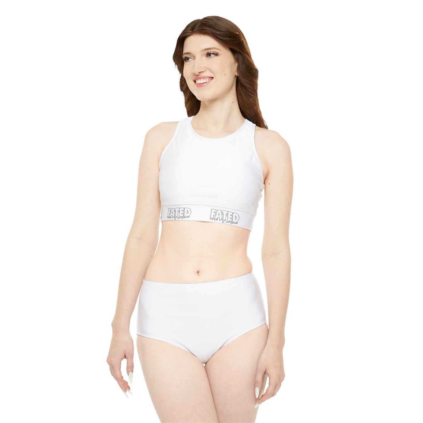 Fated Super Minimalist White - Sporty Bikini Set