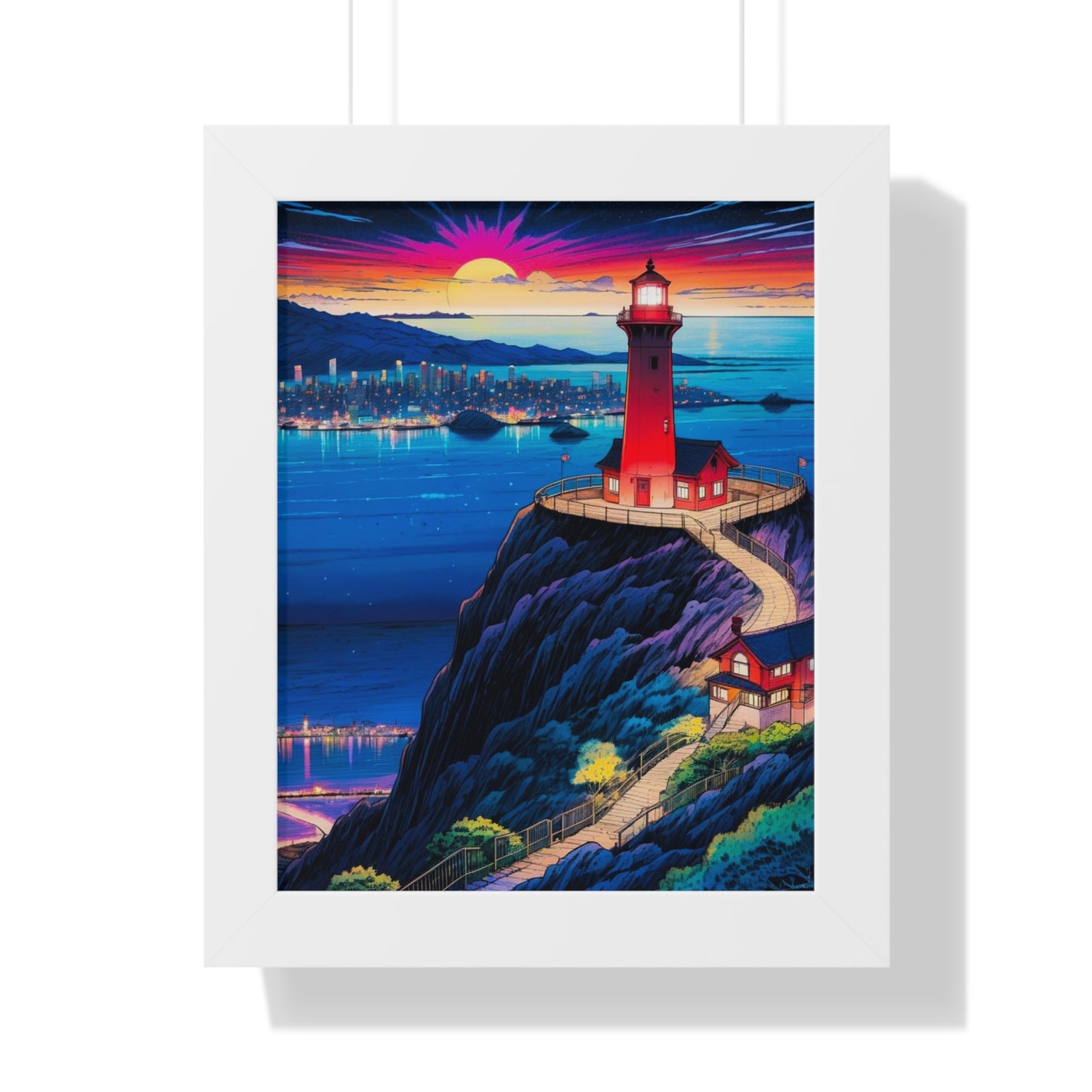 Guide Us Cliff 7 Framed Vertical Poster