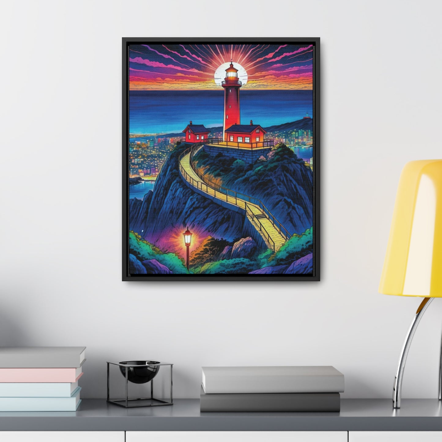 The Cliff Lighthouse 2 - Framed Wall Art