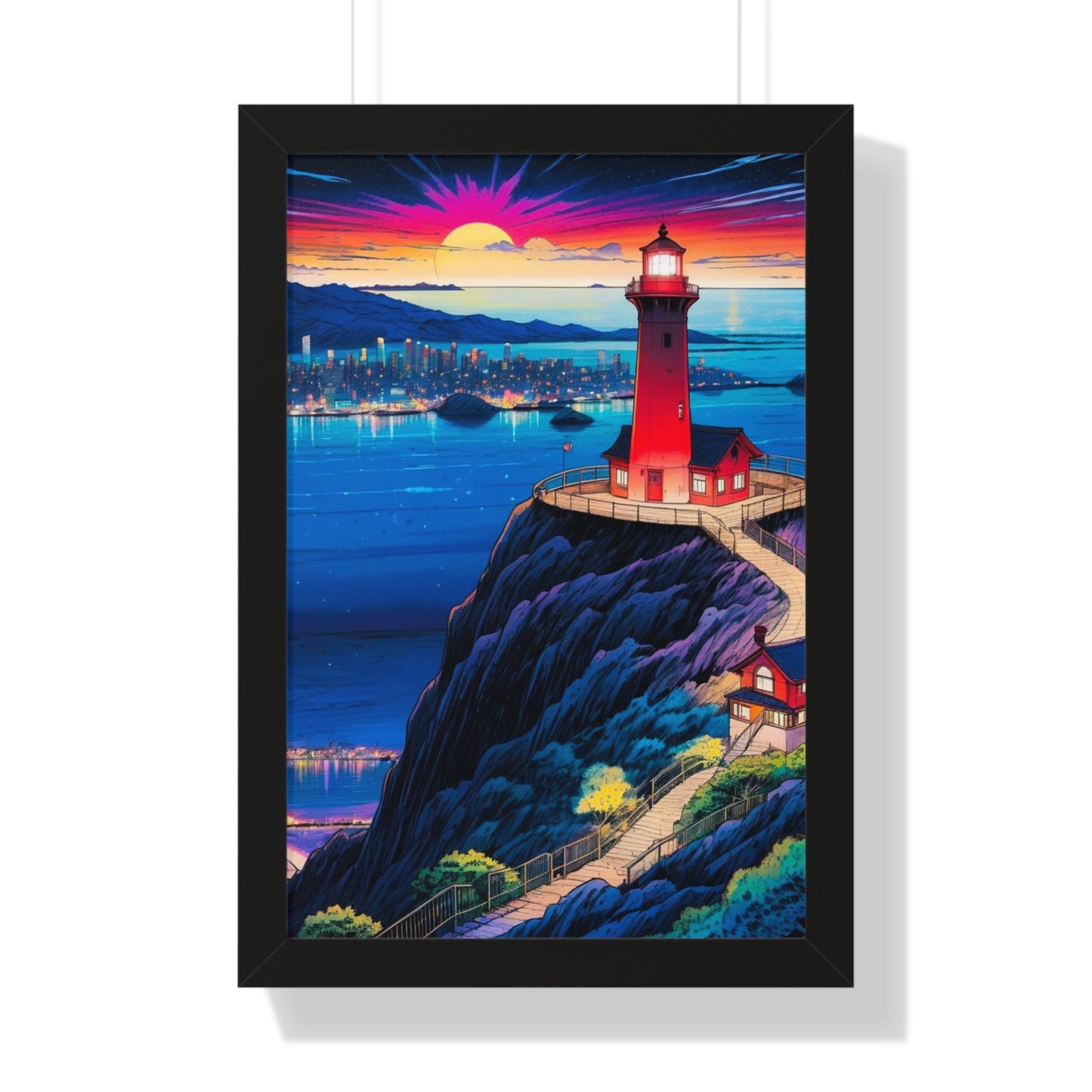 Guide Us Cliff 7 Framed Vertical Poster