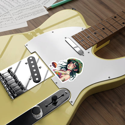 Mushroom Girl V6 Good Vibes Die-Cut Stickers