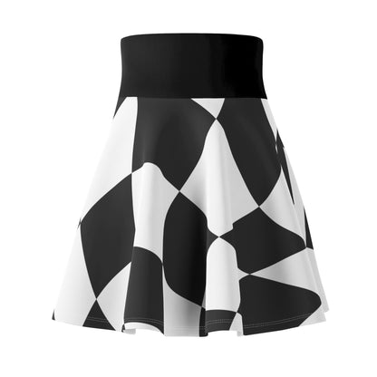 Twisted Black and White Daydream Alice Women's Skater Skirt