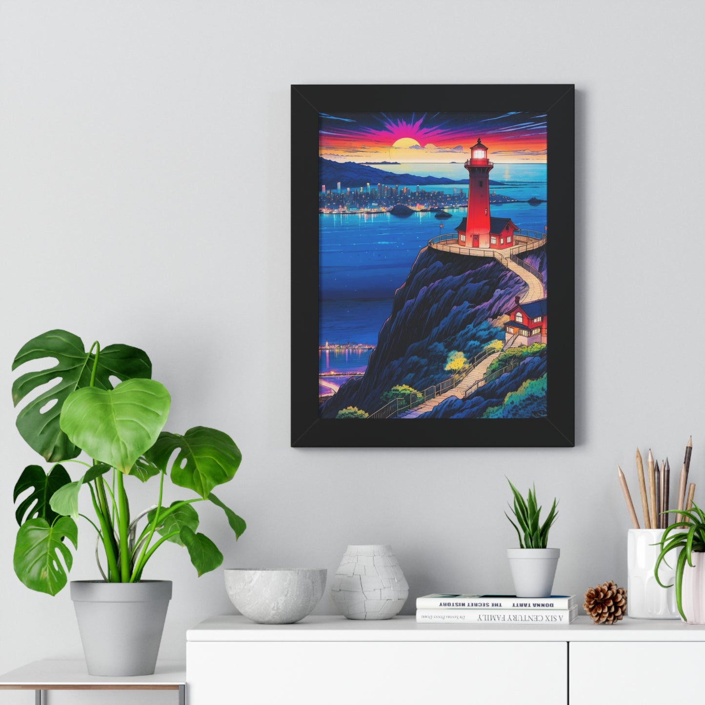 Guide Us Cliff 7 Framed Vertical Poster