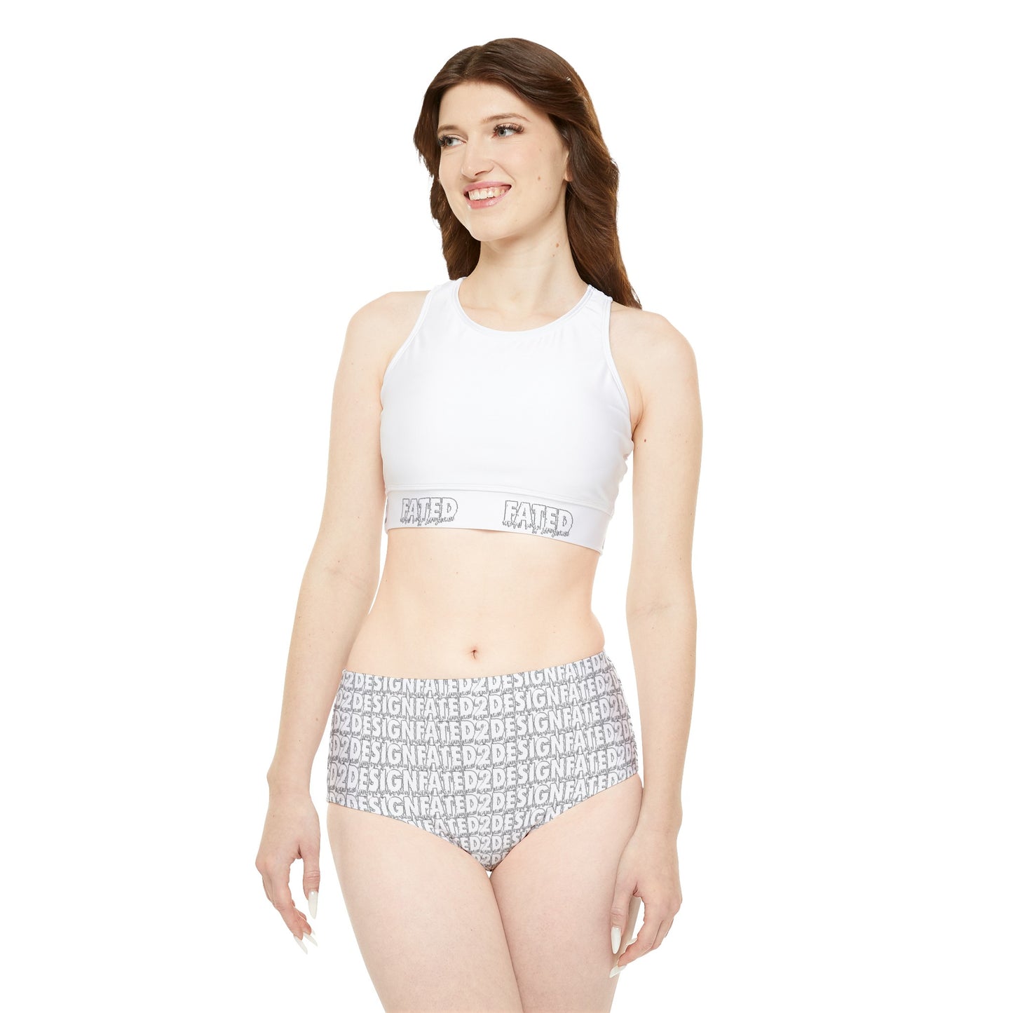 Fated Minimalist White - Sporty Bikini Set