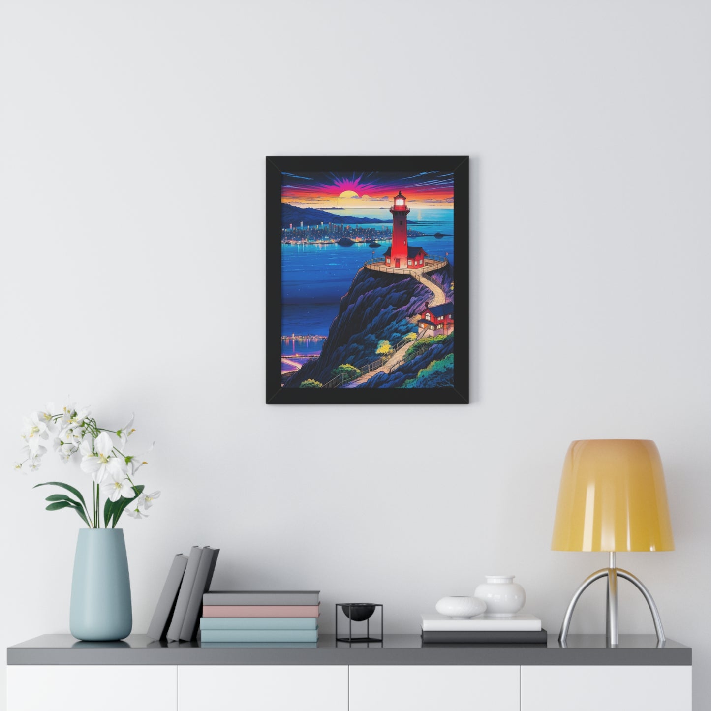 Guide Us Cliff 7 Framed Vertical Poster