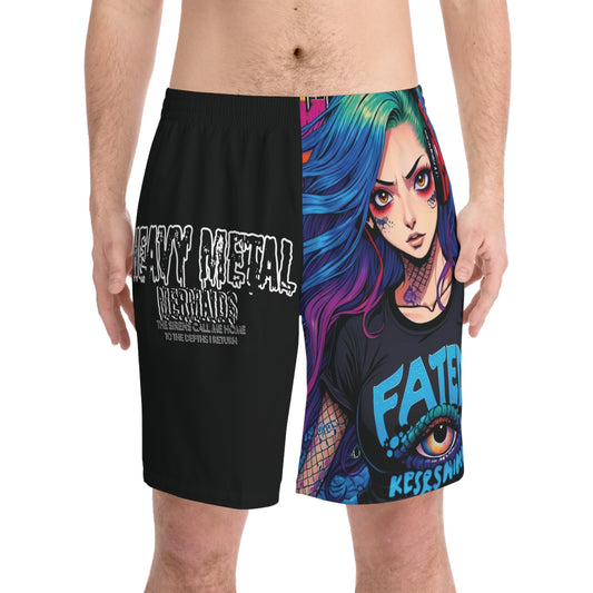 Heavy Metal Mermaid 3 - Men's Elastic Beach Shorts