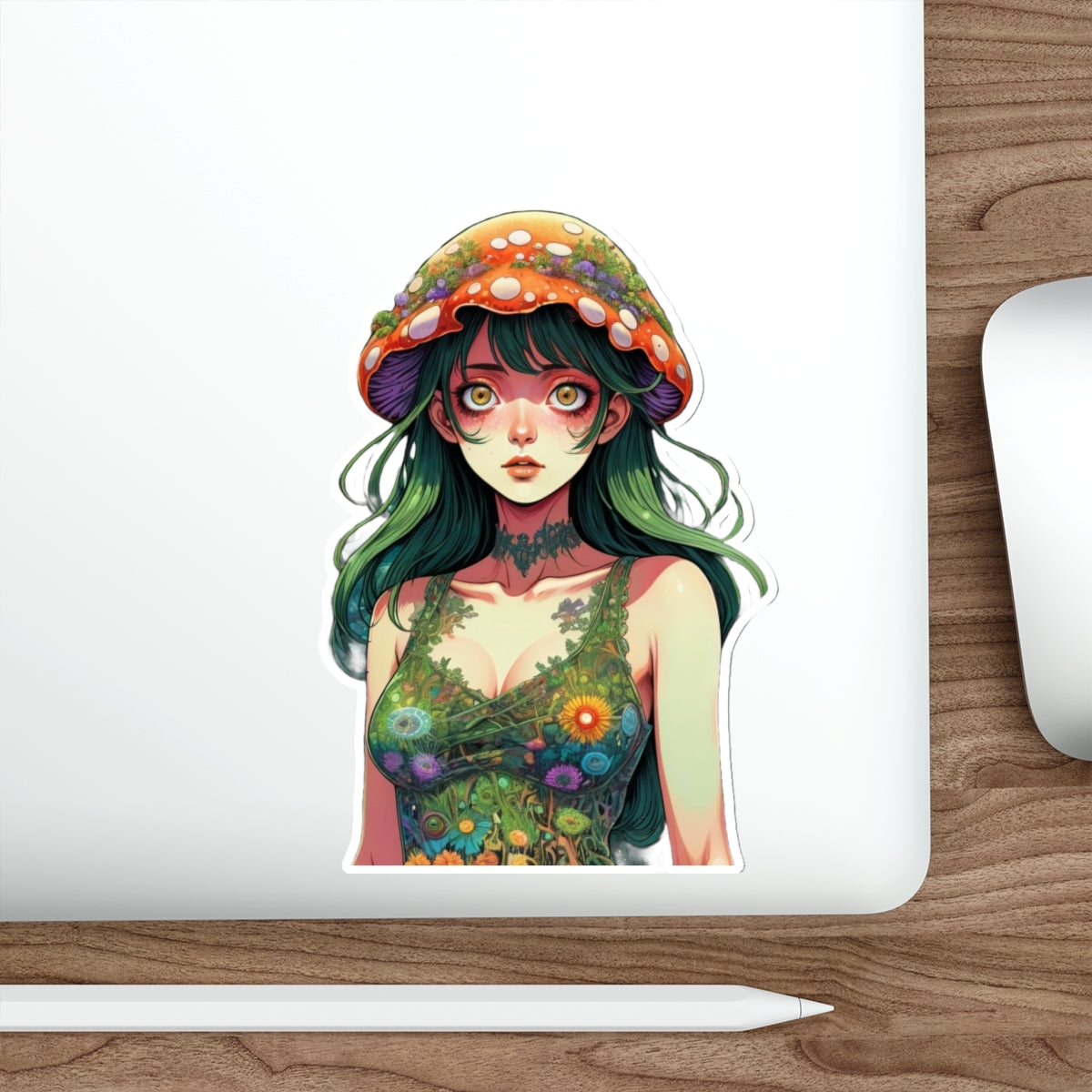 Mushroom Girl V4 Good Vibes Die-Cut Stickers