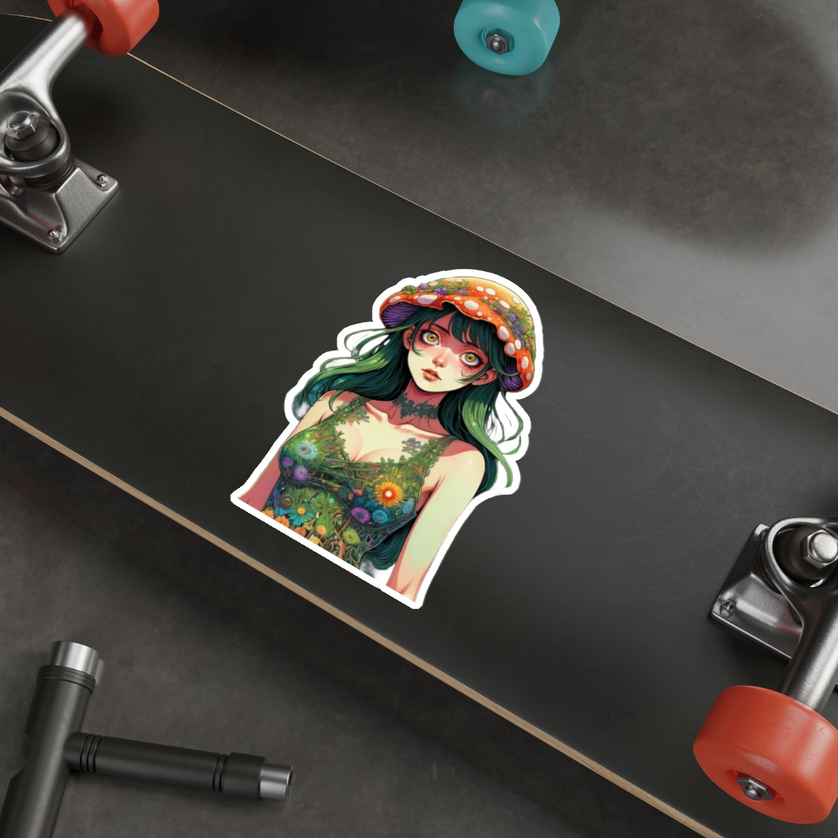 Mushroom Girl V4 Good Vibes Die-Cut Stickers