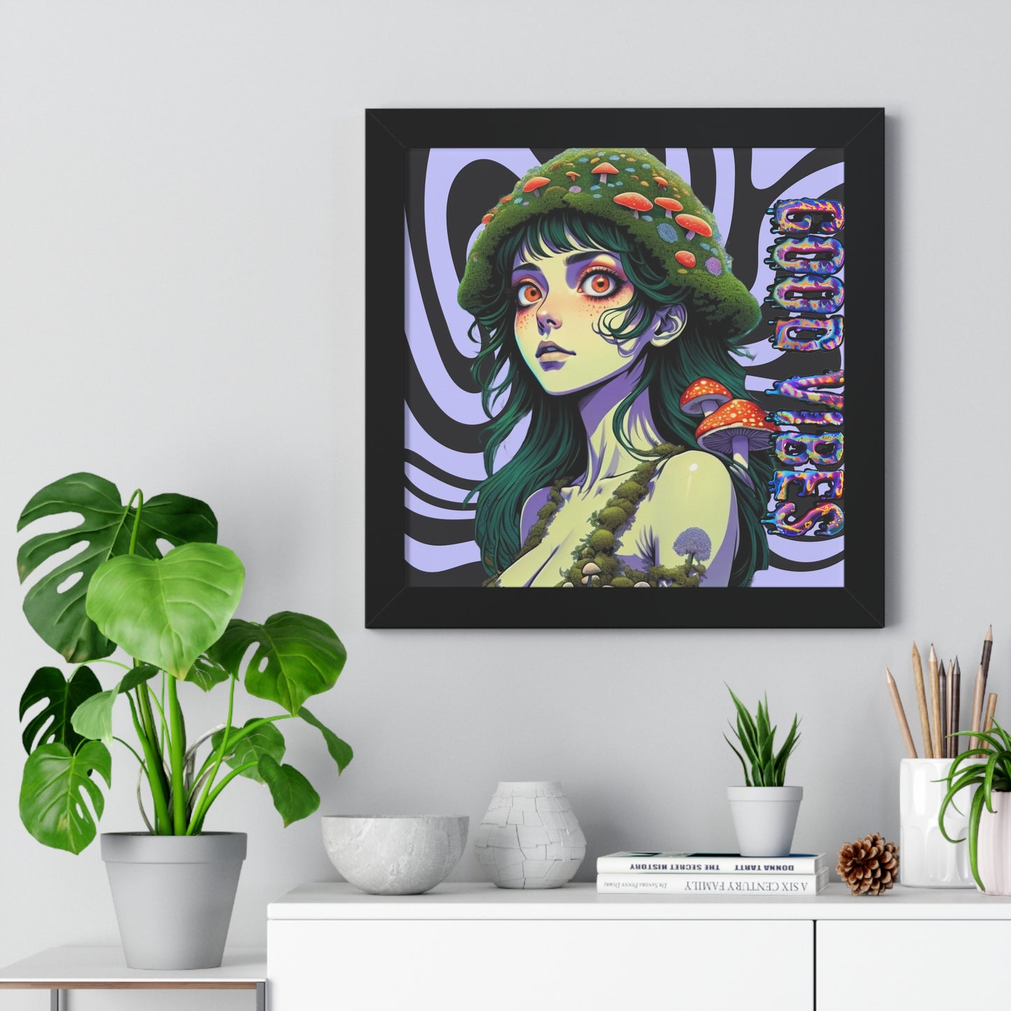Good Vibes Mosshead - Framed Vertical Poster