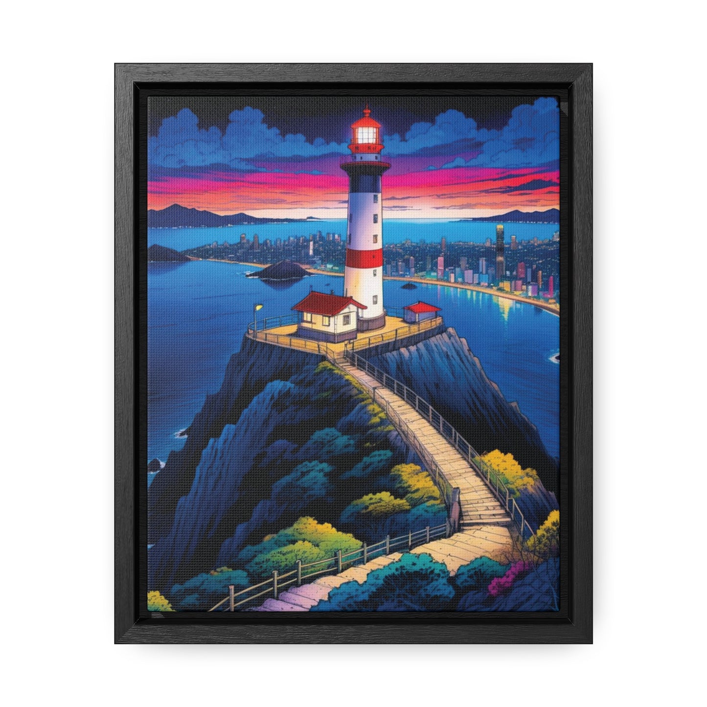 The Cliff Lighthouse 6 - Framed Wall Art