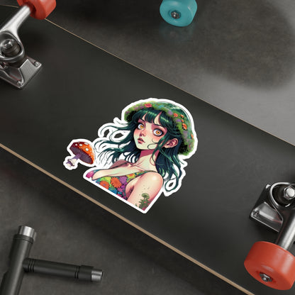 Mushroom Girl V6 Good Vibes Die-Cut Stickers