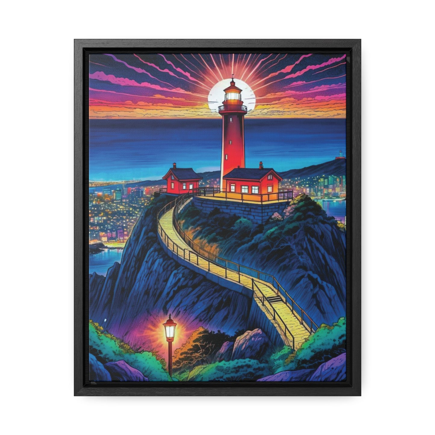 The Cliff Lighthouse 2 - Framed Wall Art