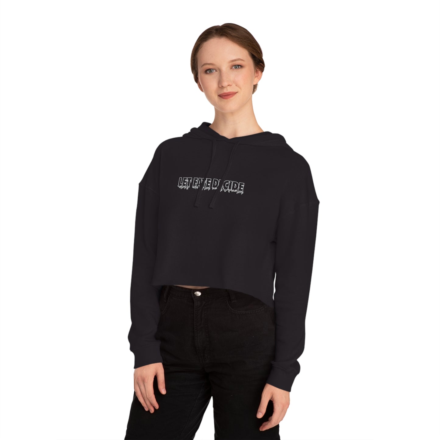 Let Fate Decide Minimalist - Women’s Cropped Hooded Sweatshirt