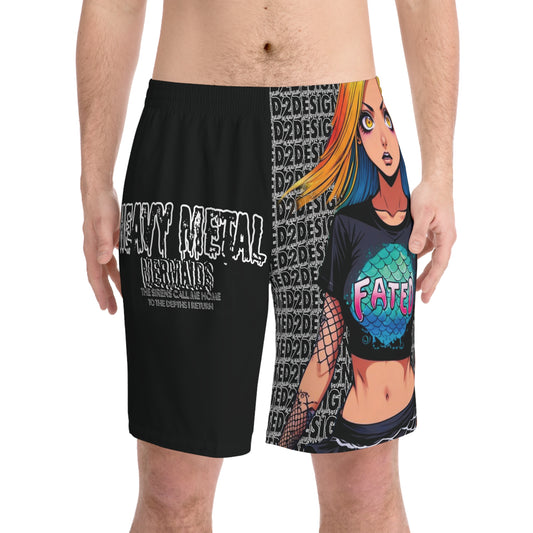 Heavy Metal Mermaid 6 - Men's Elastic Beach Shorts