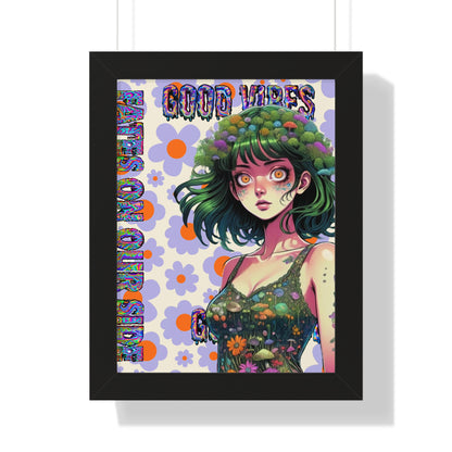 Good Vibes Flower Power - Framed Vertical Poster