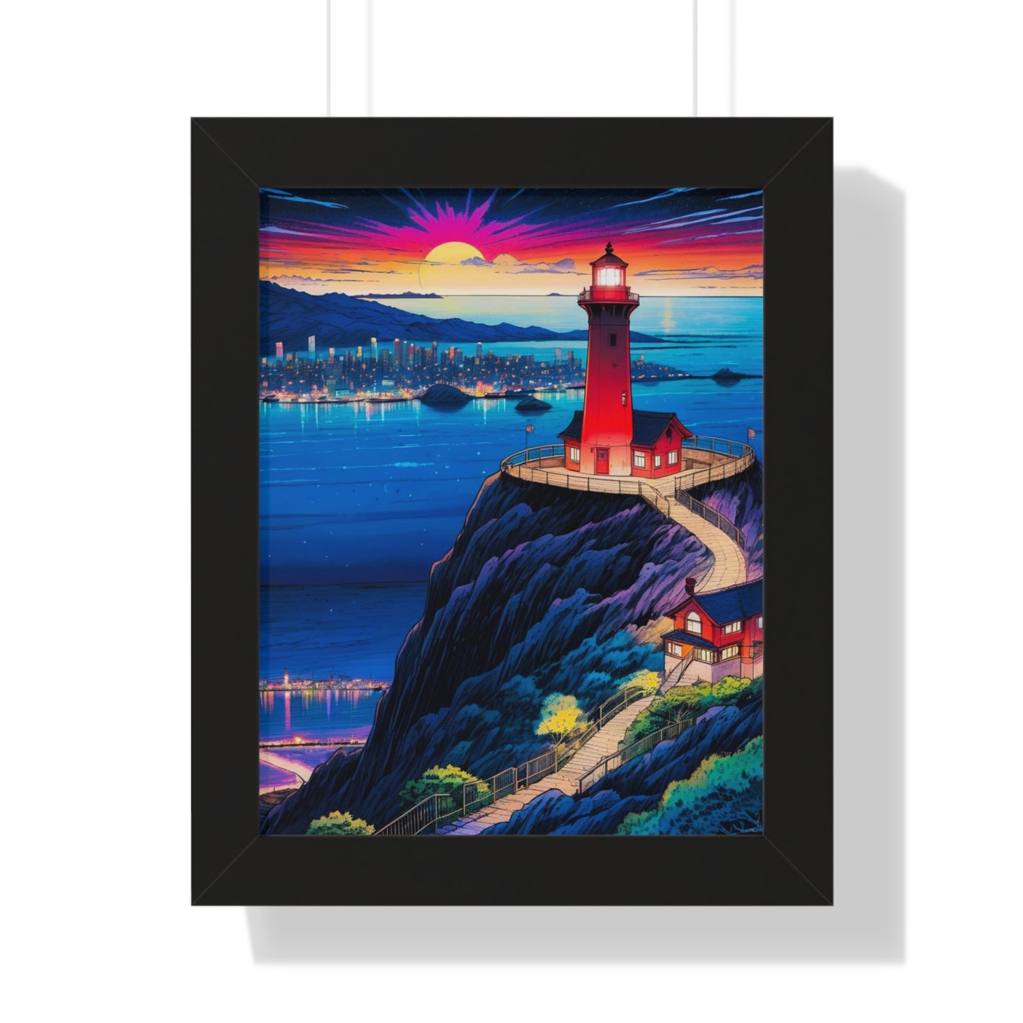 Guide Us Cliff 7 Framed Vertical Poster