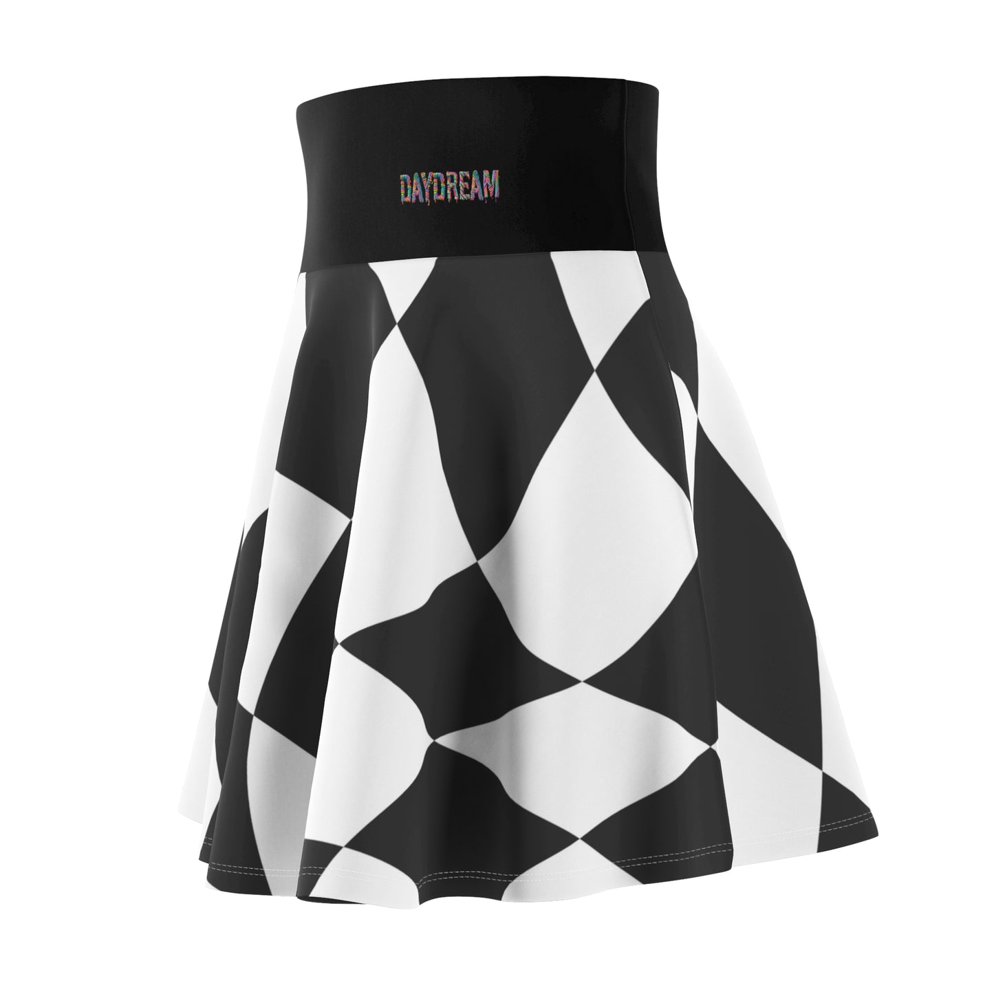 Twisted Black and White Daydream Alice Women's Skater Skirt