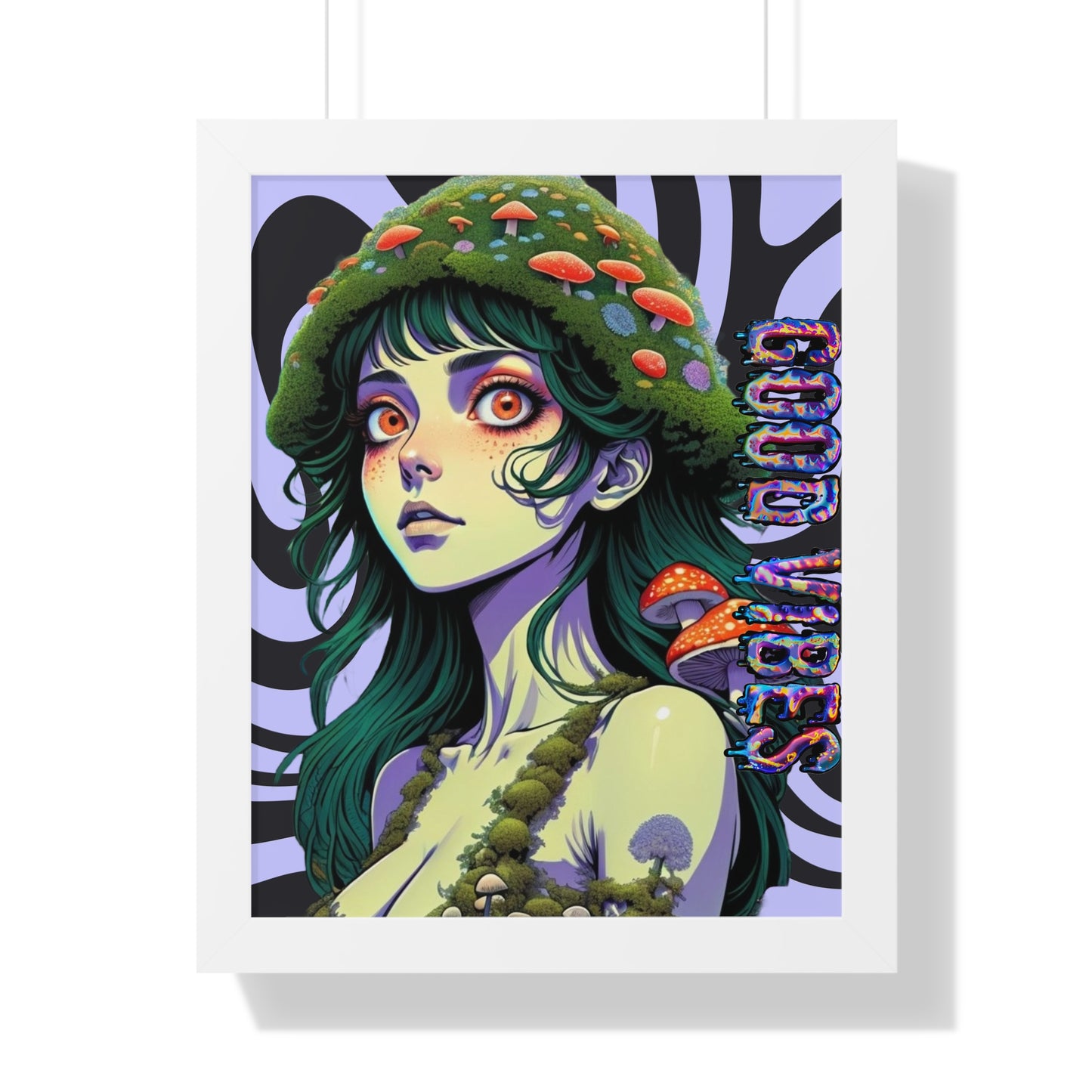 Good Vibes Mosshead - Framed Vertical Poster