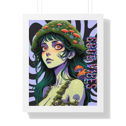 Good Vibes Mosshead - Framed Vertical Poster