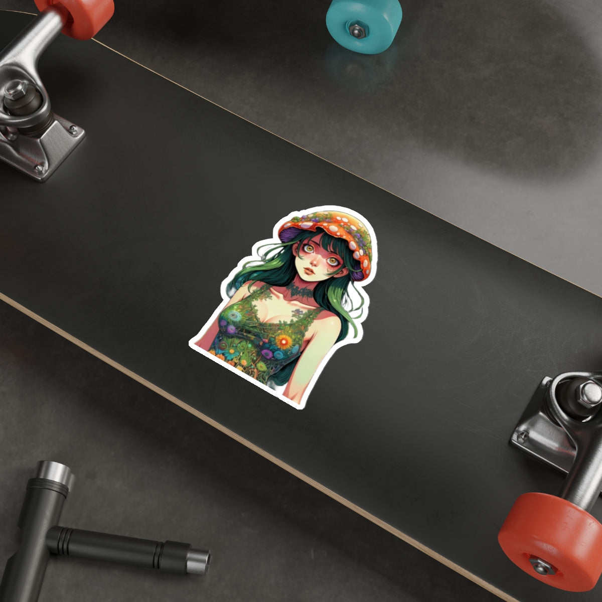 Mushroom Girl V4 Good Vibes Die-Cut Stickers