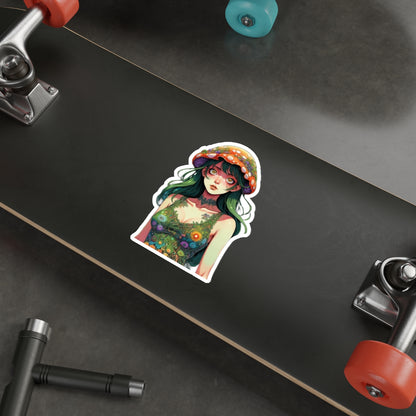 Mushroom Girl V4 Good Vibes Die-Cut Stickers