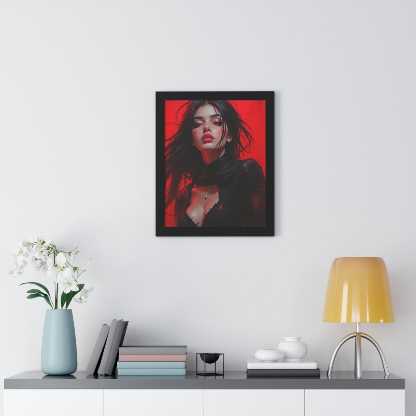 Lily Bite Framed Vertical Poster