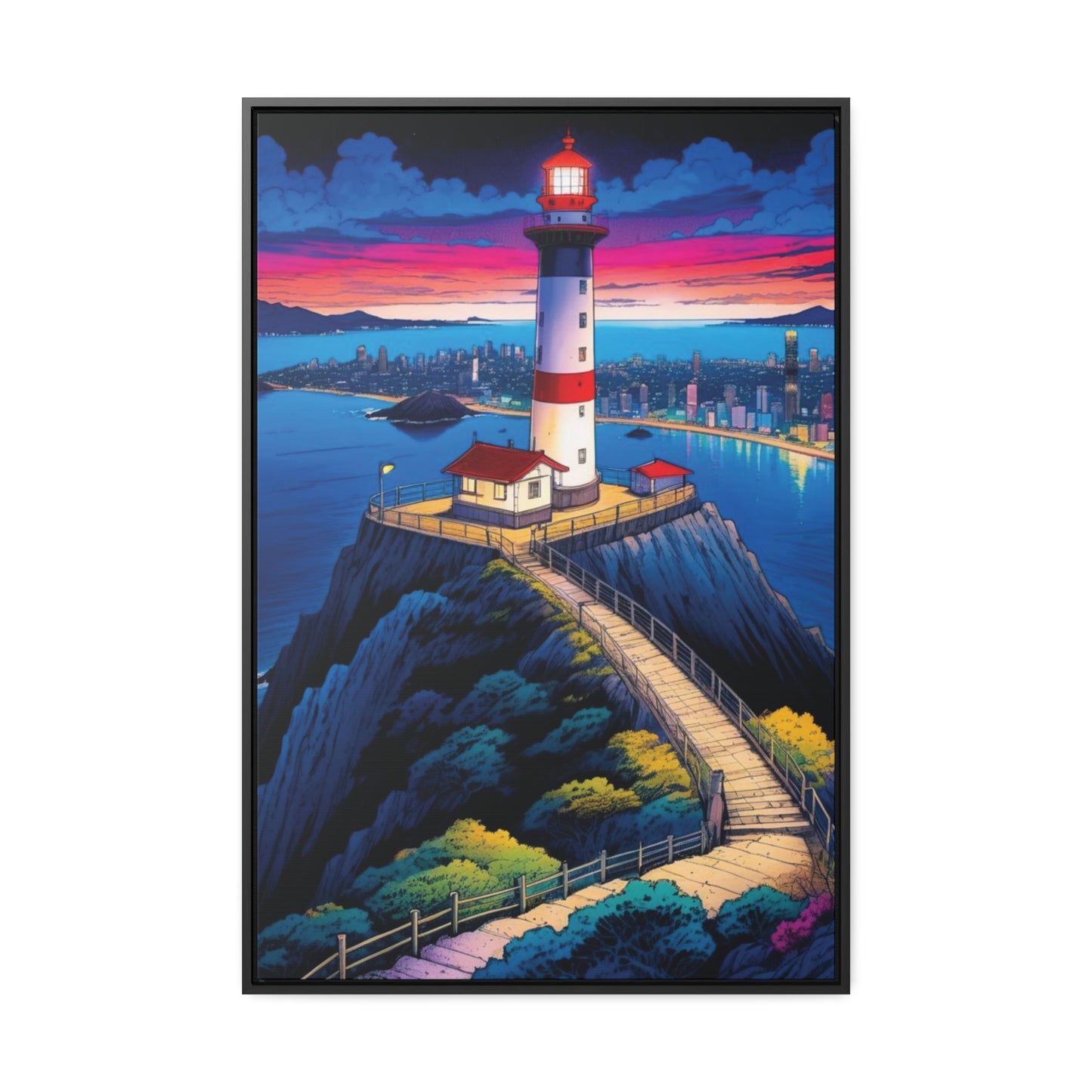The Cliff Lighthouse 6 - Framed Wall Art