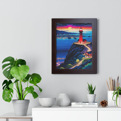 Guide Us Cliff 7 Framed Vertical Poster