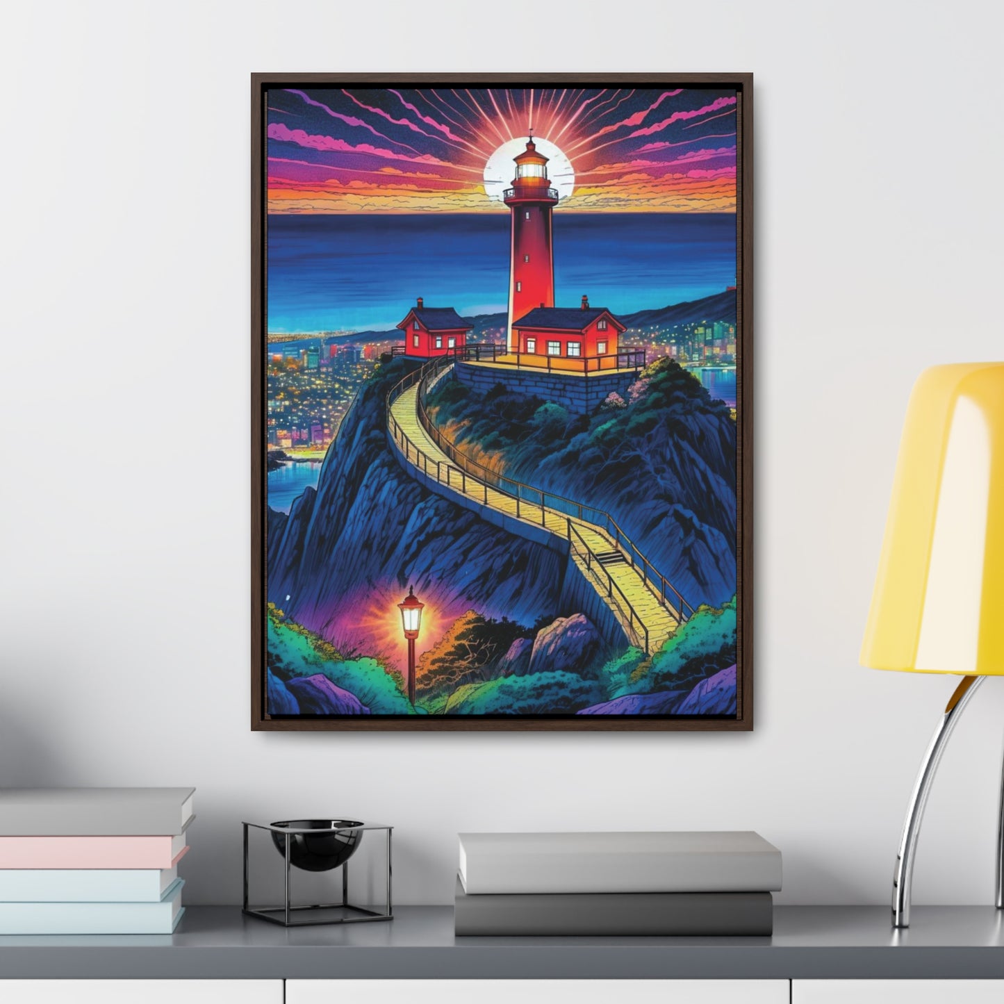 The Cliff Lighthouse 2 - Framed Wall Art