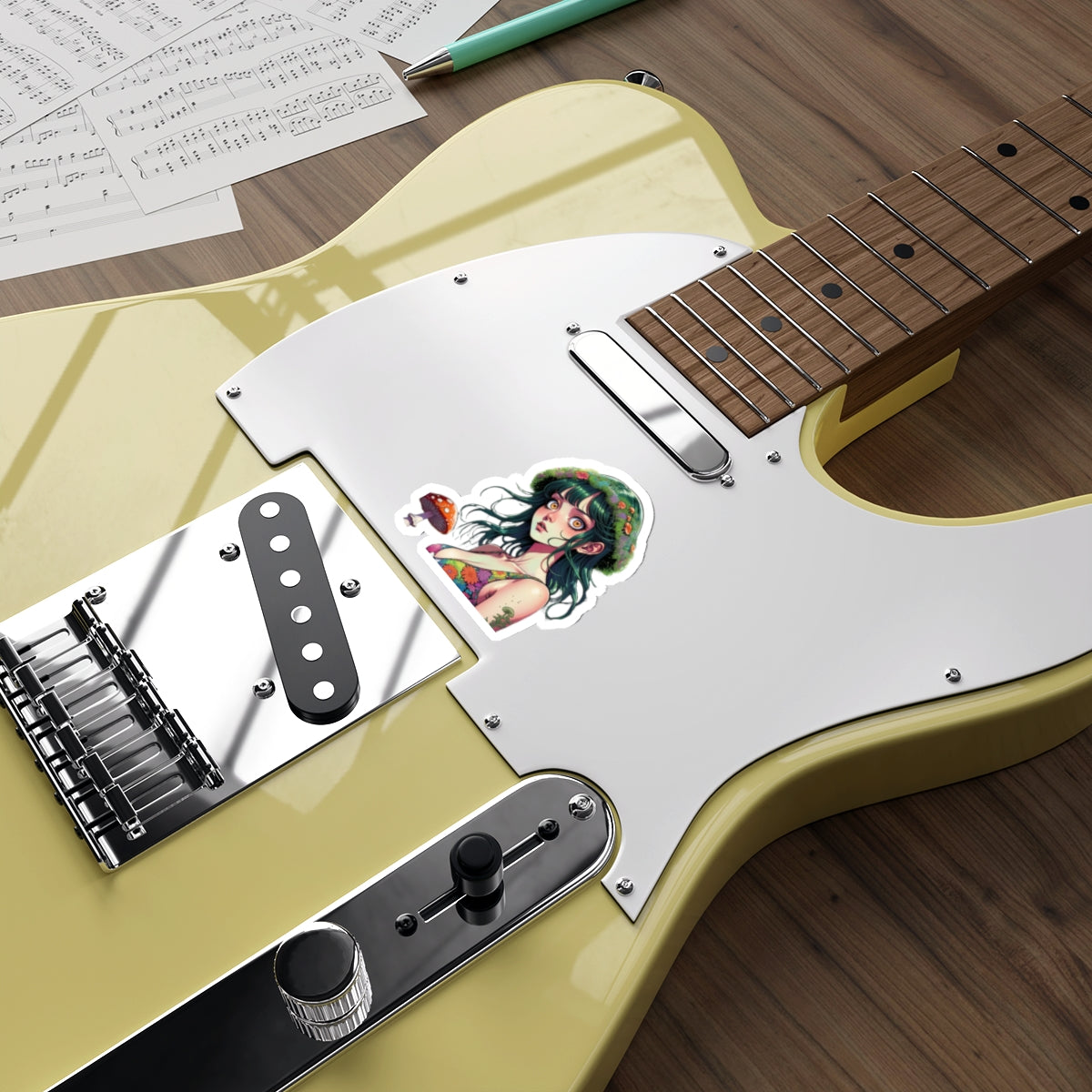Mushroom Girl V6 Good Vibes Die-Cut Stickers