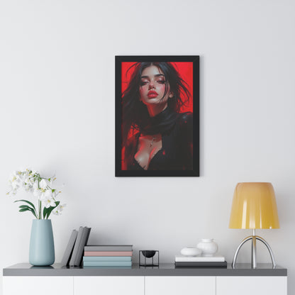 Lily Bite Framed Vertical Poster