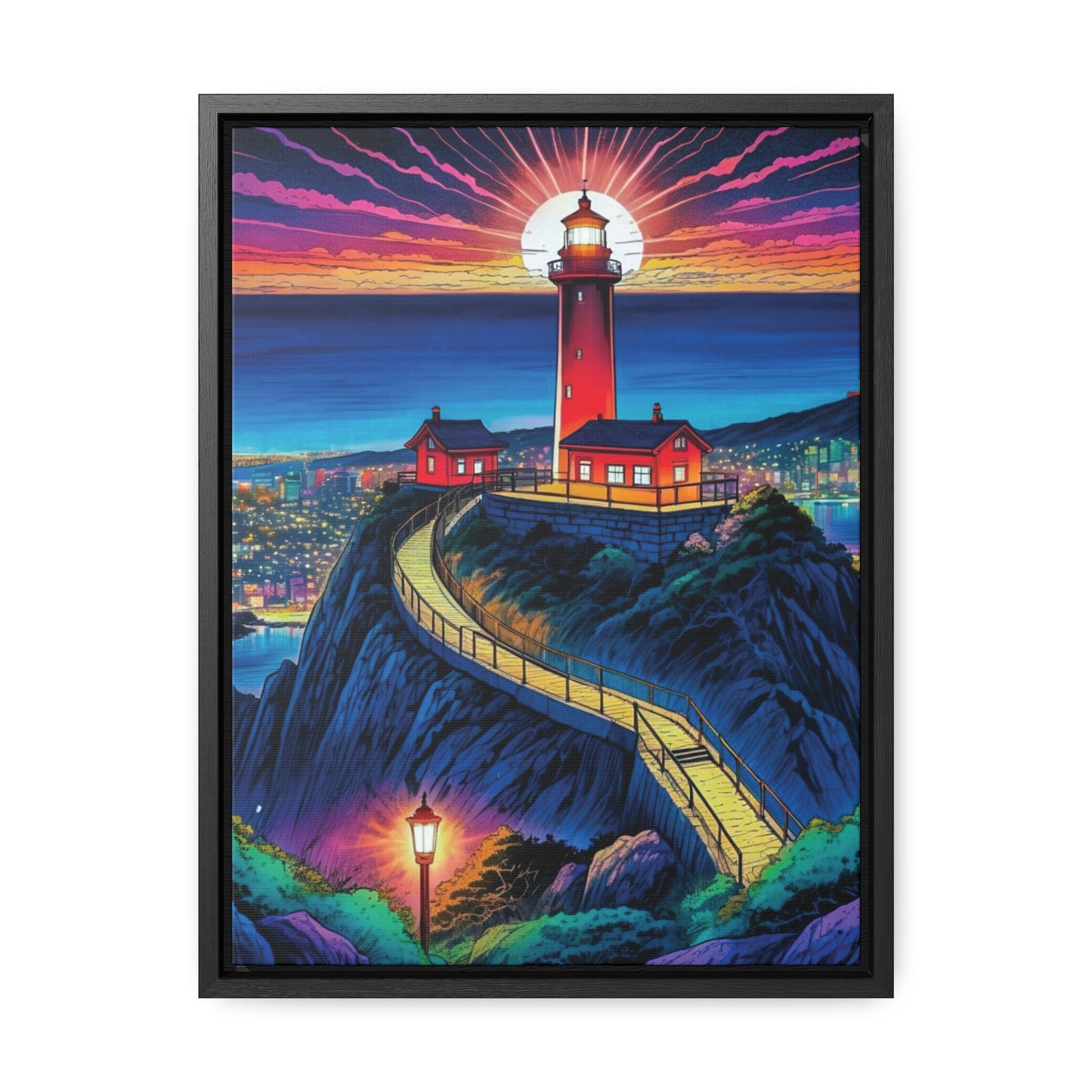 The Cliff Lighthouse 2 - Framed Wall Art