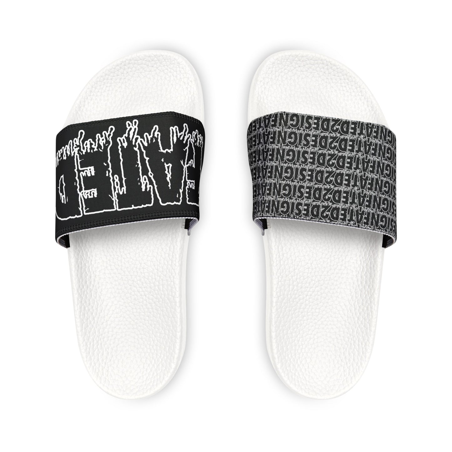 Fated Black Band - Women's PU Slide Sandals