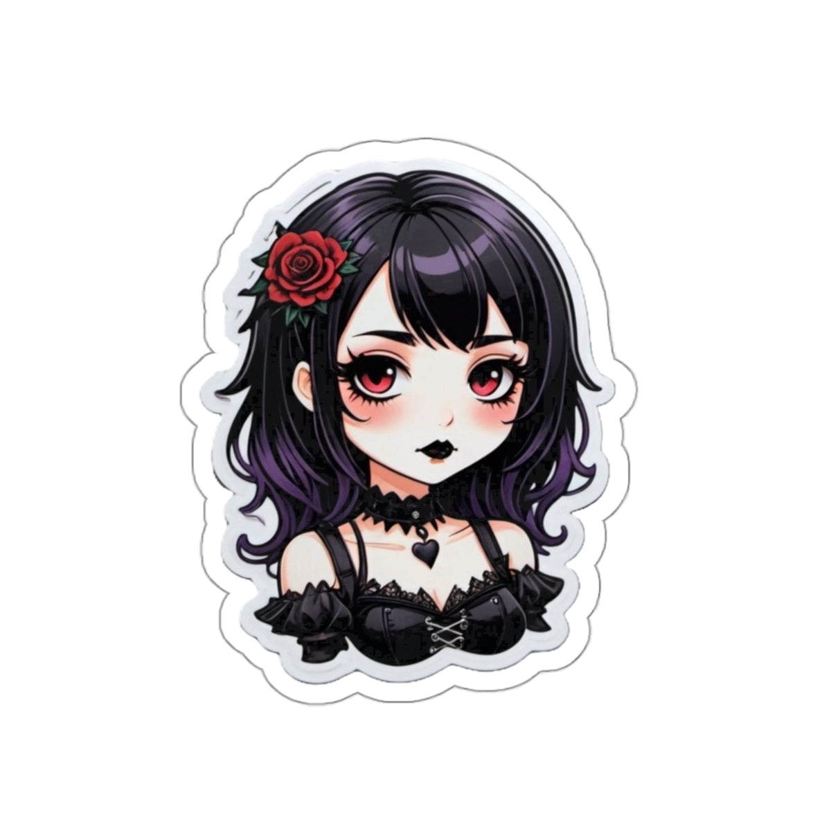 Goth Girl V.2 Cutesy Die-Cut Stickers