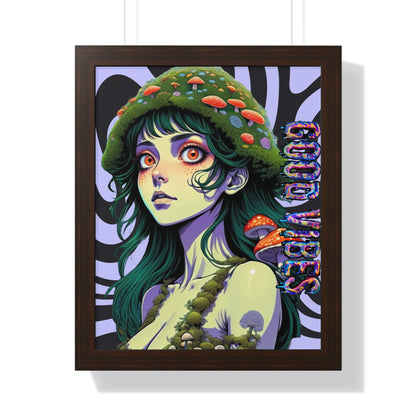 Good Vibes Mosshead - Framed Vertical Poster