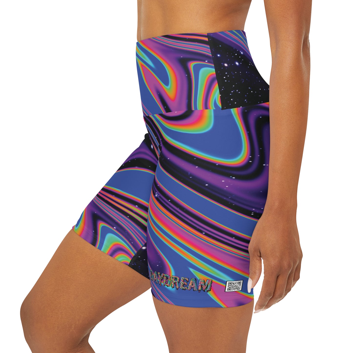 Far Out Daydream Alice High Waisted Yoga Shorts