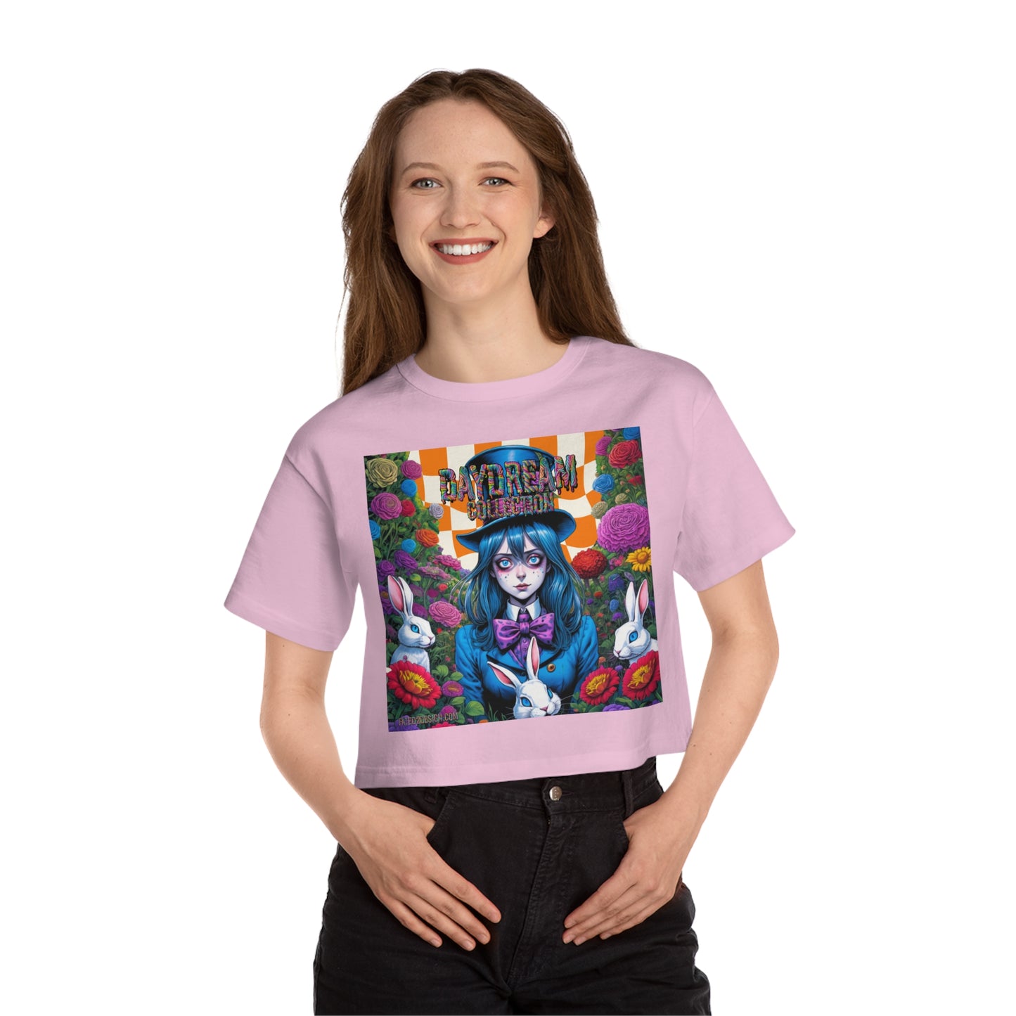 Orange Checkered Daydream Champion Cropped T-Shirt