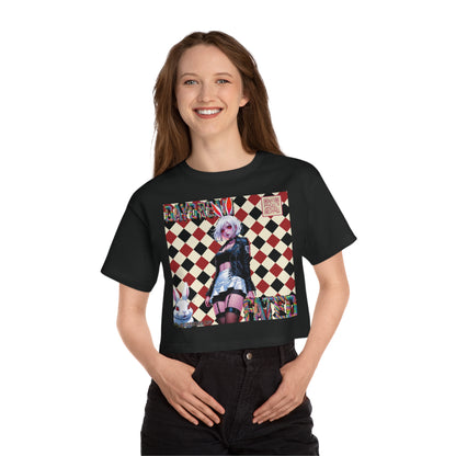 V2 Black and Red Checkered Daydream Champion Cropped T-Shirt