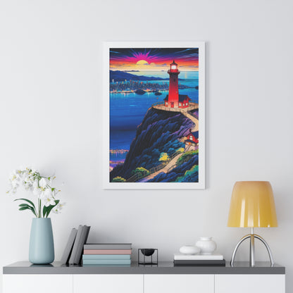 Guide Us Cliff 7 Framed Vertical Poster