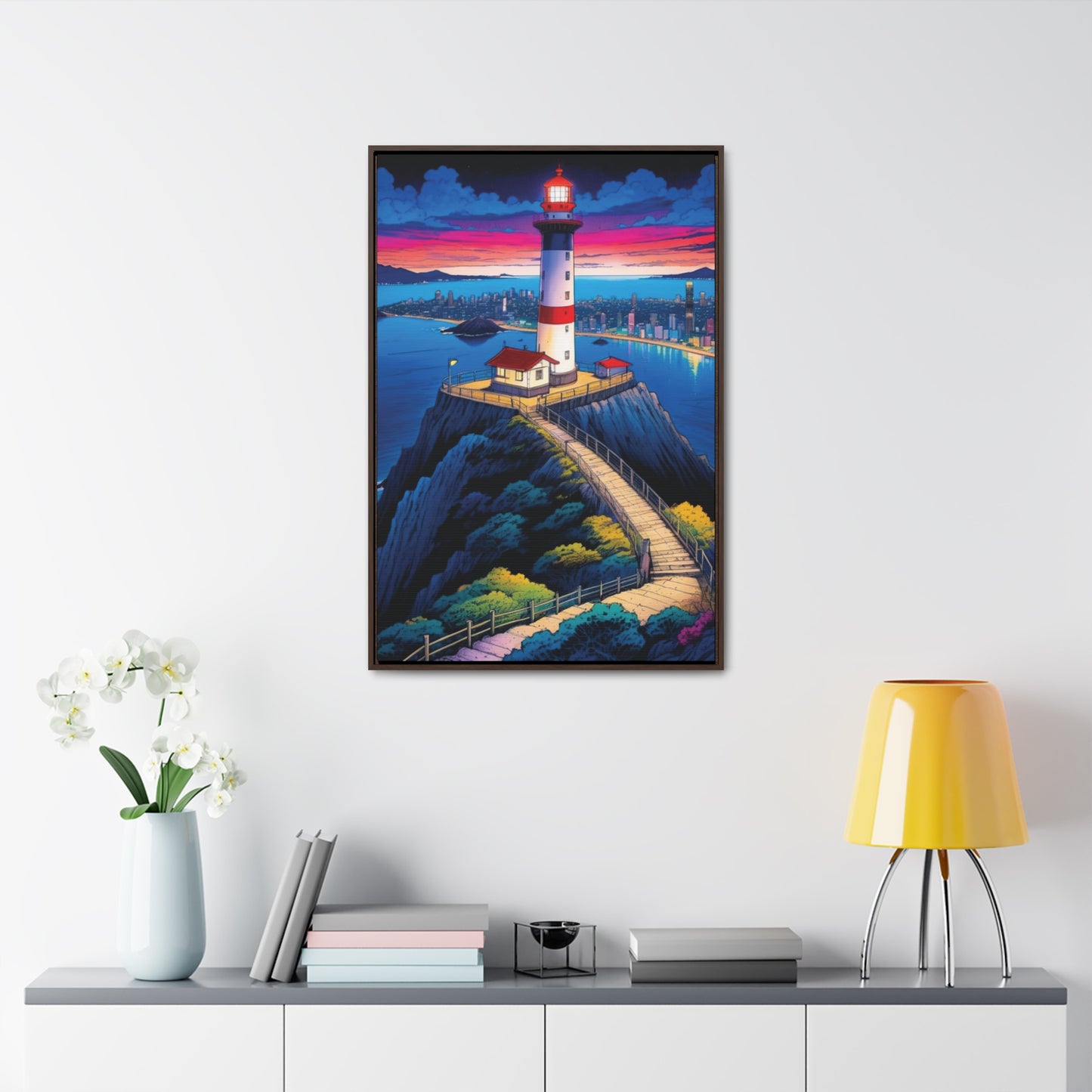 The Cliff Lighthouse 6 - Framed Wall Art