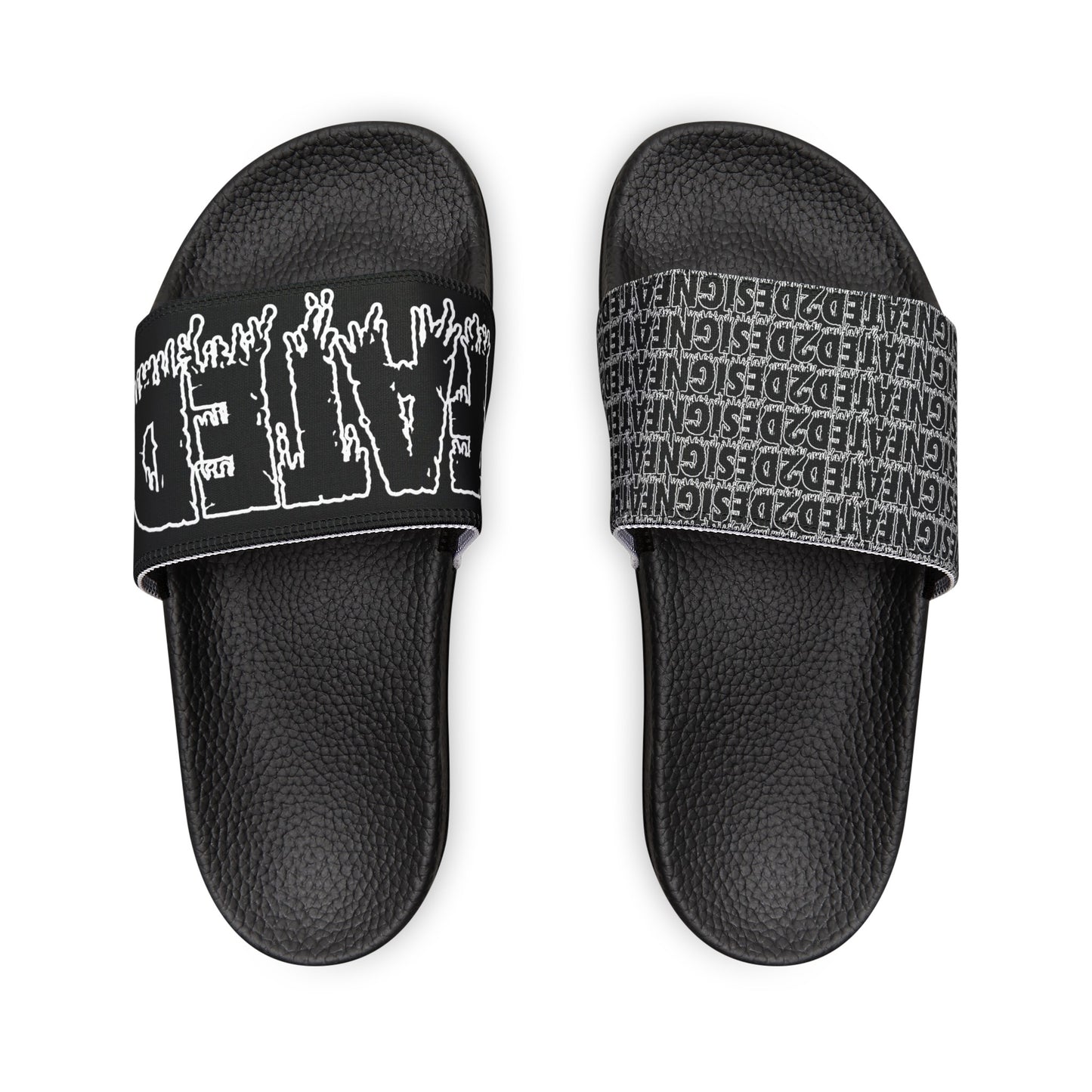 Fated Black Band - Women's PU Slide Sandals