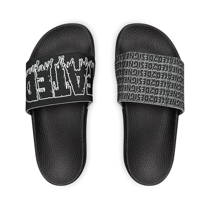 Fated Black Band - Women's PU Slide Sandals