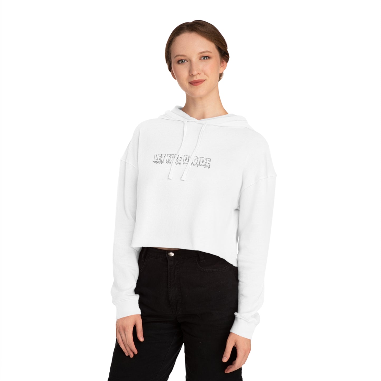 Let Fate Decide Minimalist - Women’s Cropped Hooded Sweatshirt