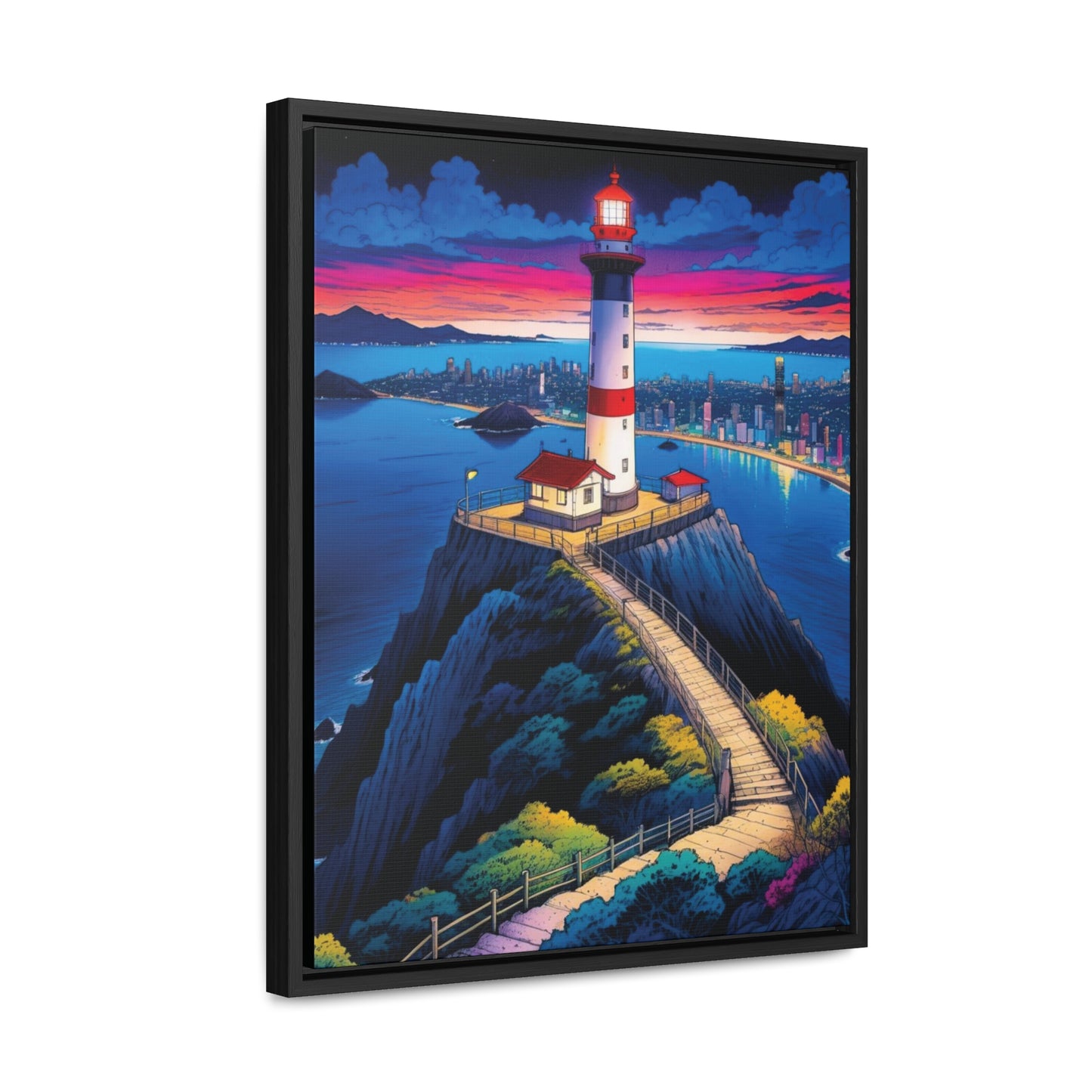 The Cliff Lighthouse 6 - Framed Wall Art